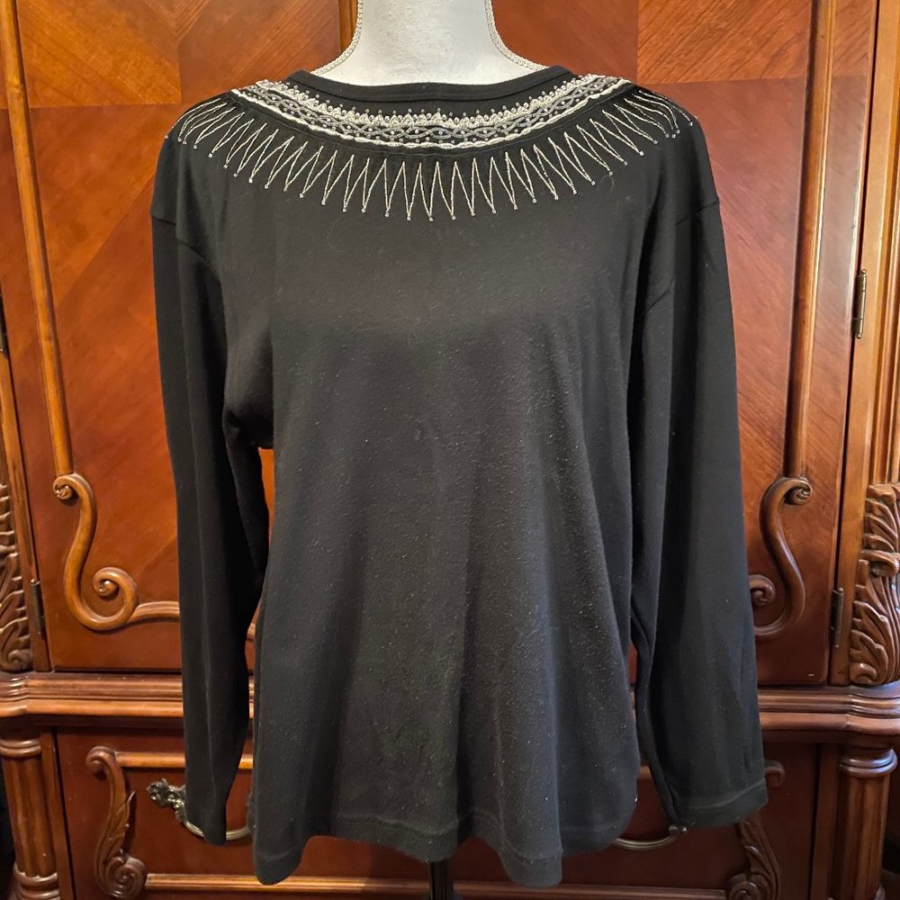 Black Embellished "Raoul" Sweater